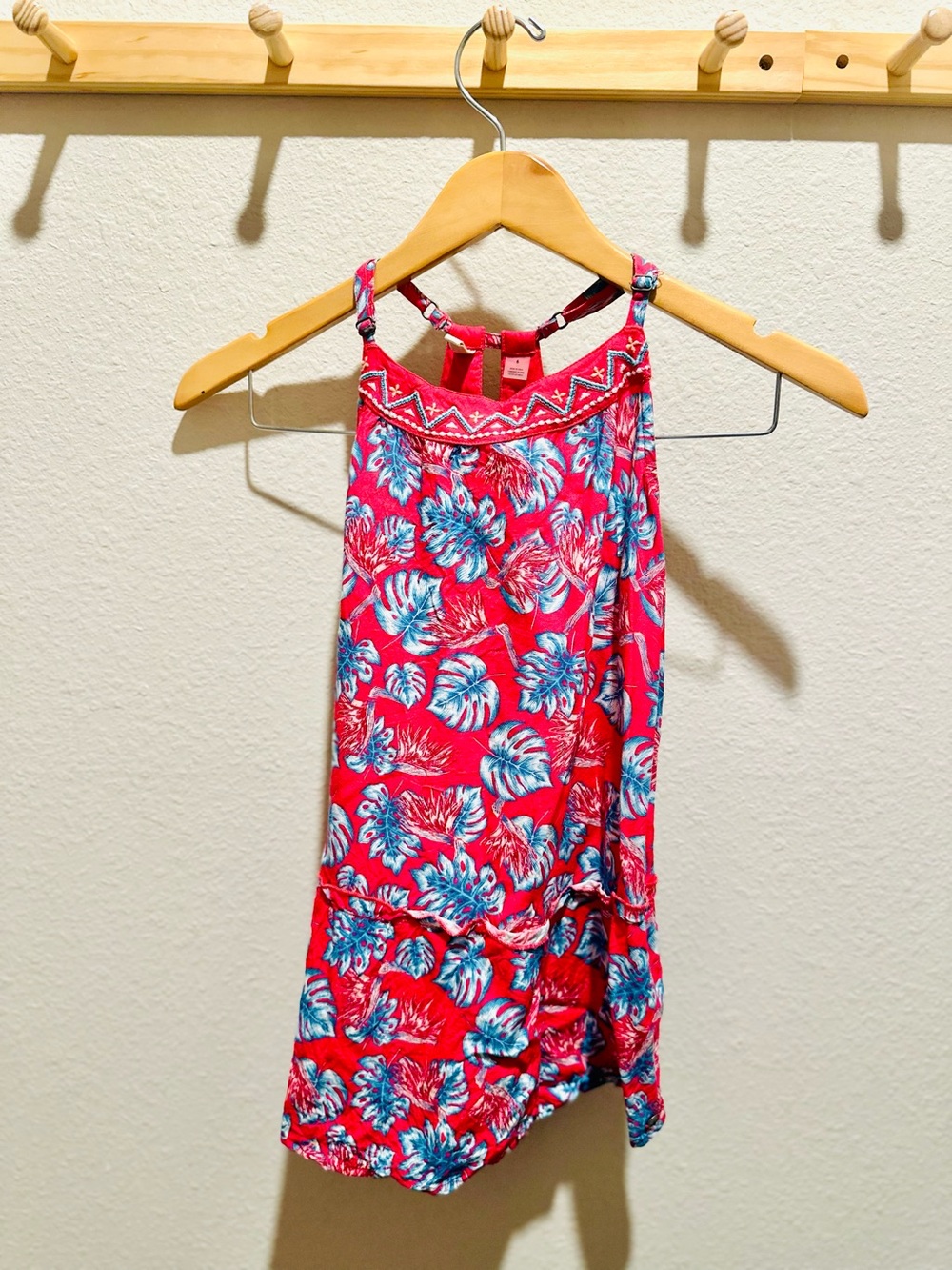 Roxy Girls' Red Tropical Print One-Piece
